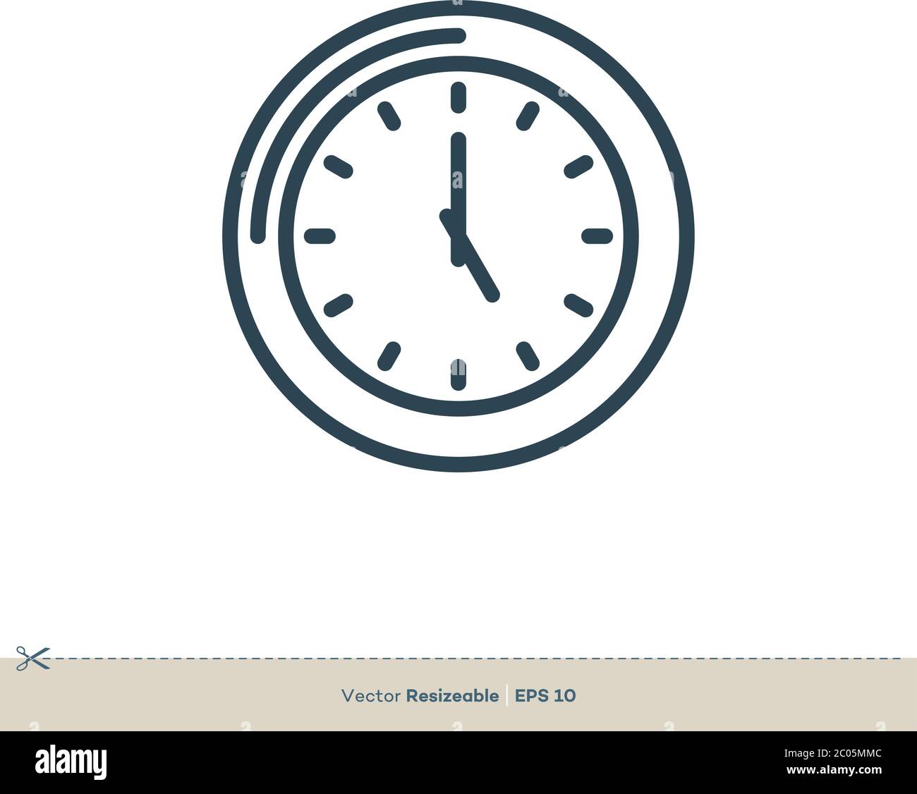 Clock Line Art Icon Vector Logo Template Illustration Design. Vector ...