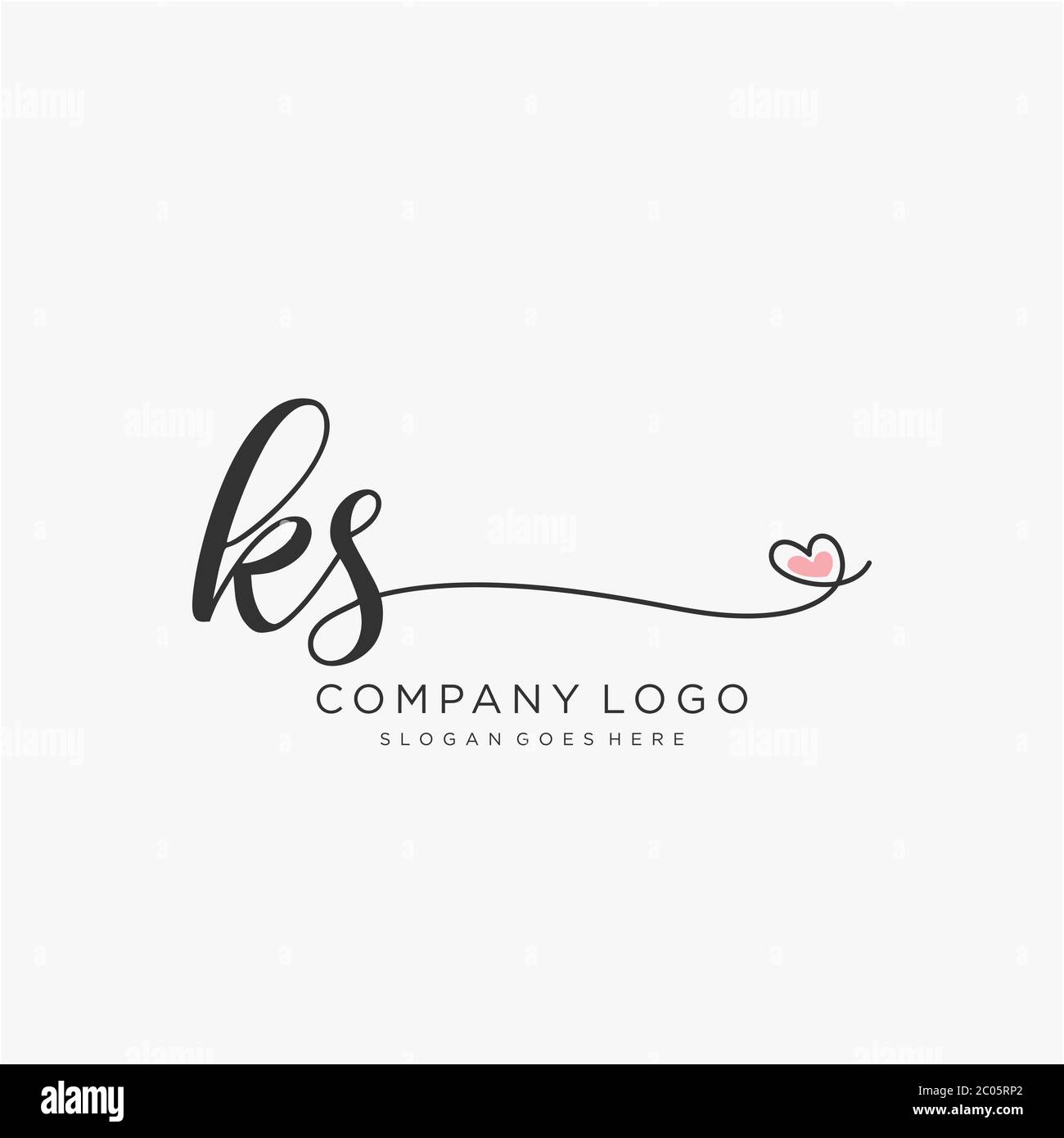 KS Initial handwriting logo design with circle. Beautyful design logo for fashion, team, wedding, luxury logo. Stock Vector