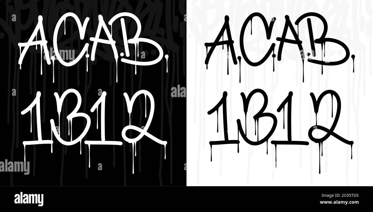 Abstract Graffiti Style Decorative Inscription ACAB Lettering Vandal Street Art Vector Illustration Stock Vector