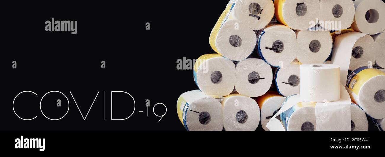 Top view of toilet paper roll and paper tubes during the coronavirus  epidemic Stock Photo - Alamy