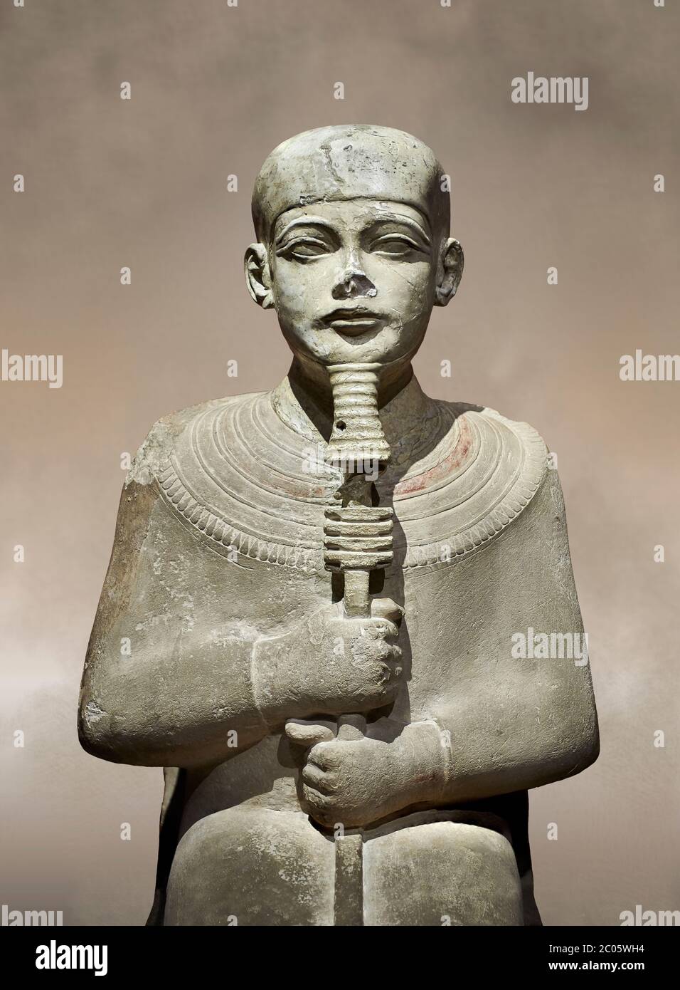 Ancient Egyptian statue of Ptah limestone New Kingdom. 18th Dynasty