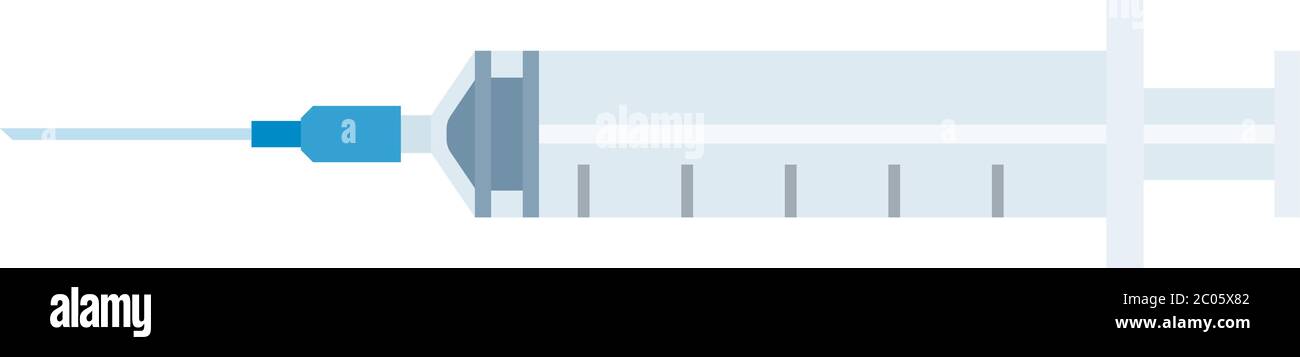 Medical syringe with needle vector icon flat isolated Stock Vector