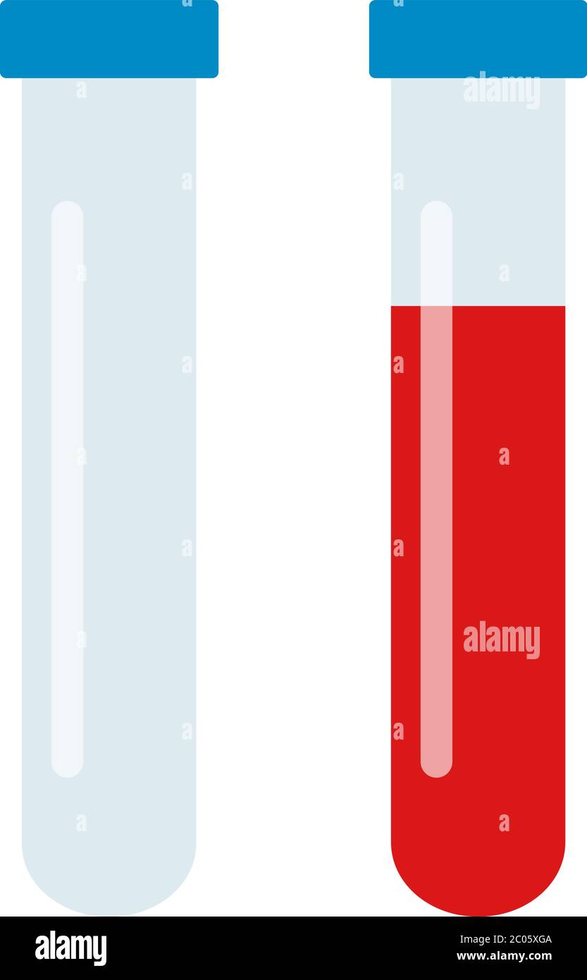 Laboratory glass tubes set vector icon flat isolated Stock Vector