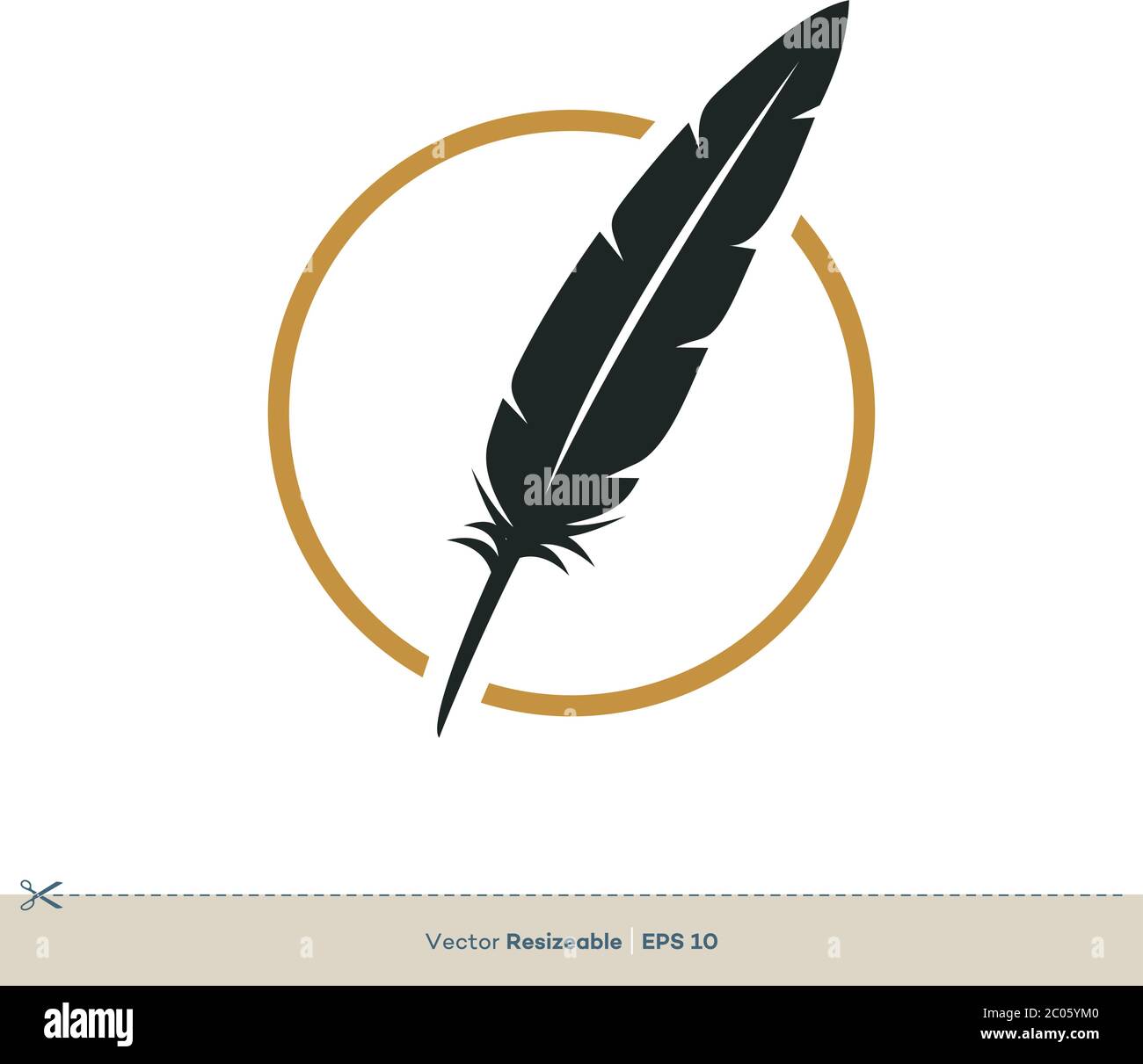 Feather Icon Vector Logo Template Illustration Design. Vector EPS 10. Stock Vector
