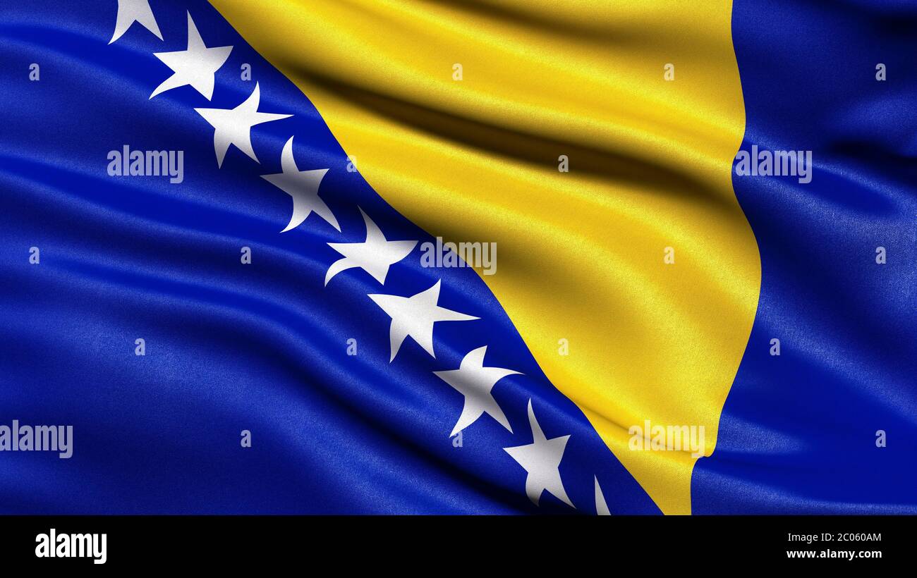 Bosnia herzegovina flag waving wind hi-res stock photography and images ...