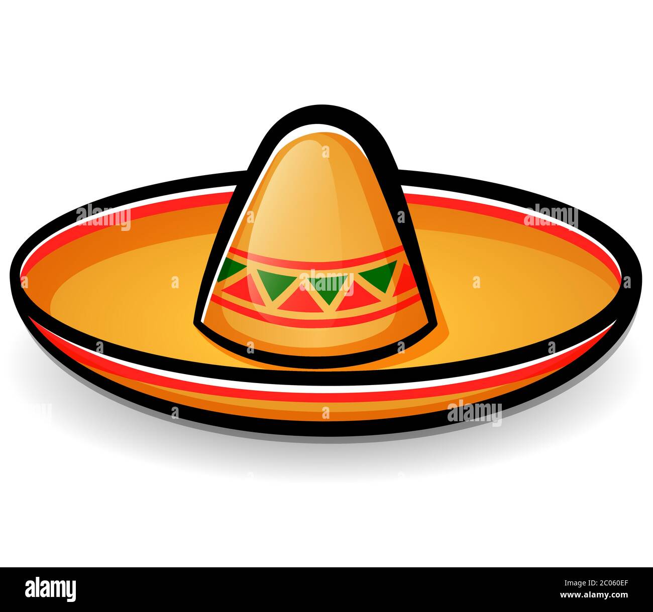 Vector illustration of sombrero mexican hat cartoon Stock Vector