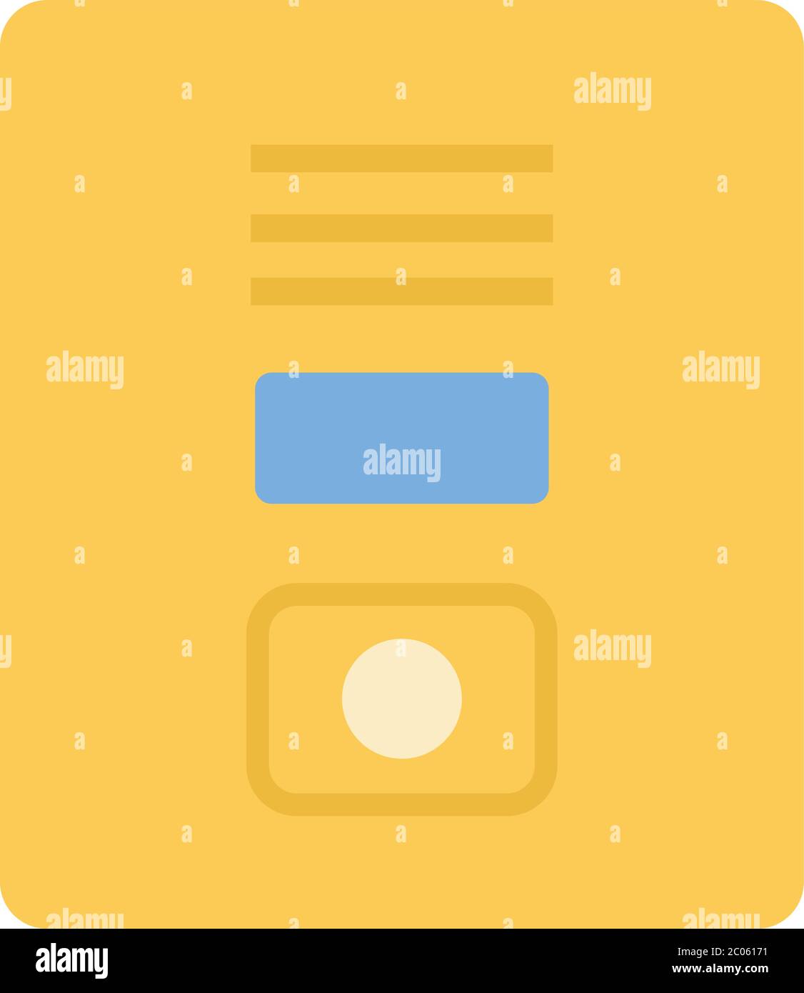 Yellow letterbox vector flat isolated on white Stock Vector