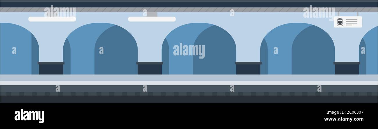 Underground metro station with arches and columns vector icon flat ...