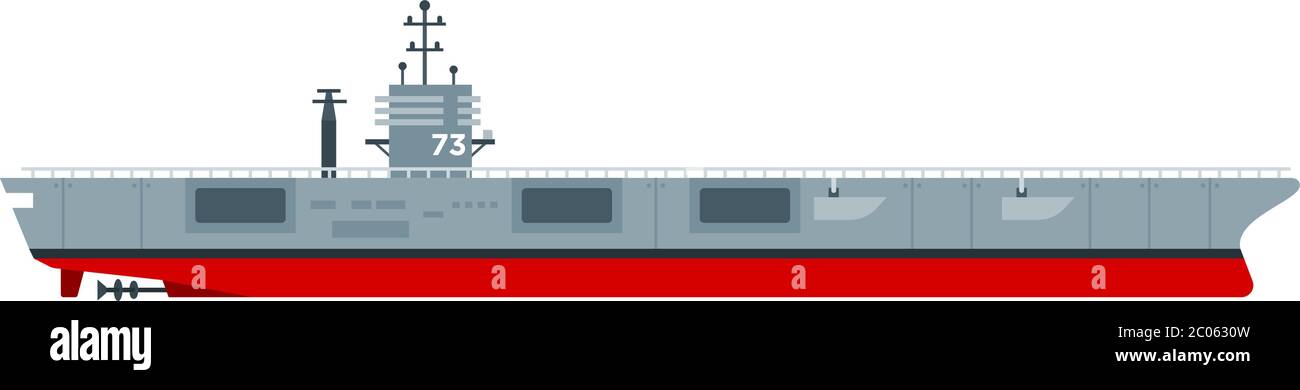 Aircraft carrier vector flat icon Stock Vector