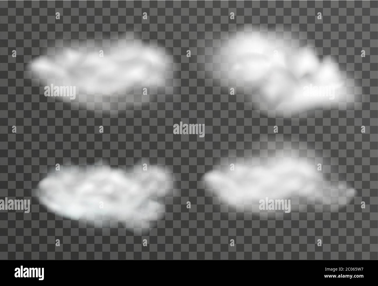 Clouds set on transparent background 3d realistic style. Vector ...