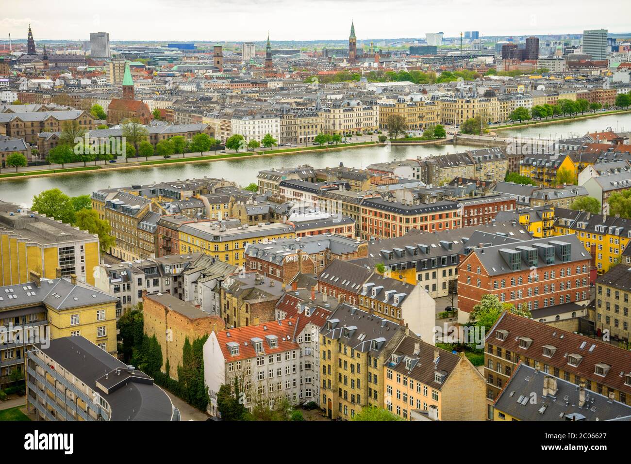 View over the city, Sortedams So, Copenhagen, Denmark Stock Photo