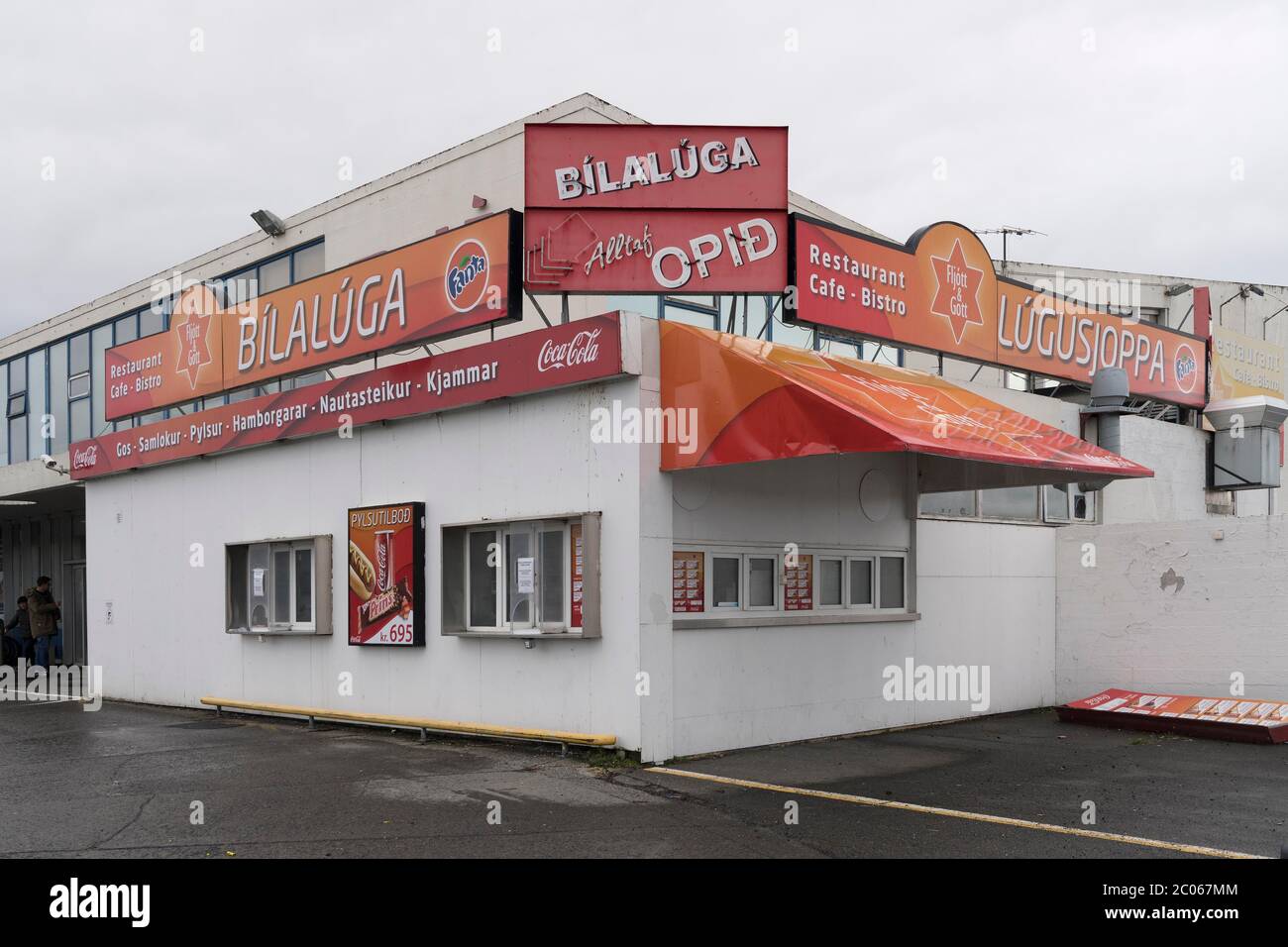 Fast food restaurant Myrin Mathus, bus station, Reykjavik, Iceland Stock Photo