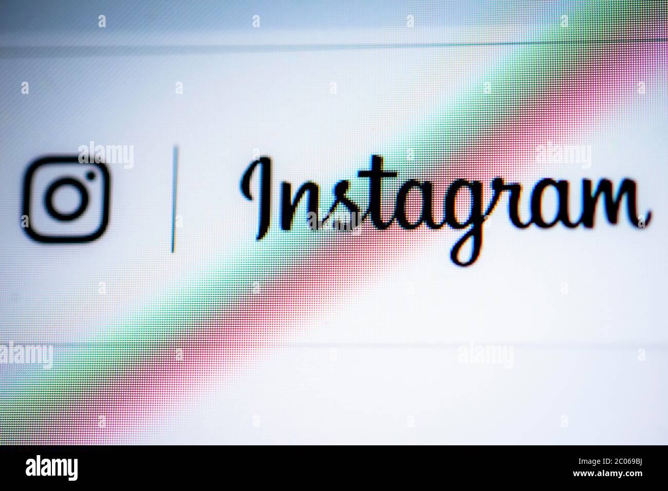 Instagram logo, screenshot, full screen Stock Photo