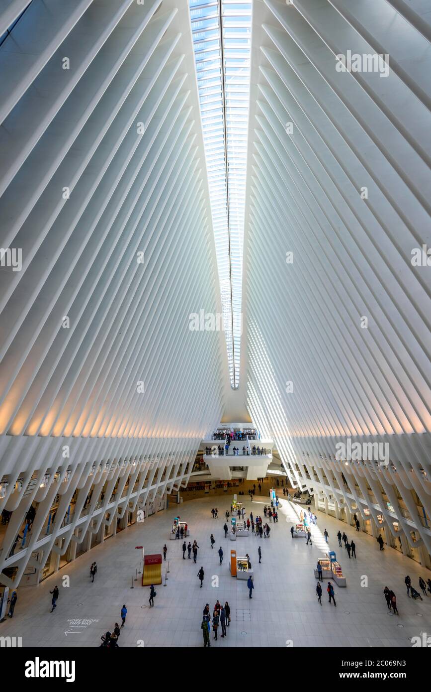 Oculus Station Subway Station, World Trade Center Transportation Hub, New York Metro, Ground Zero, World Trade Center, New York City, USA Stock Photo