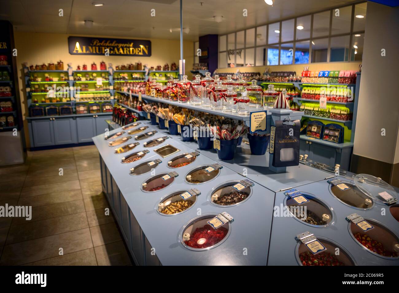 Typical Danish sweets at Magasin Du Nord, luxury department store, Copenhagen, Denmark Stock Photo