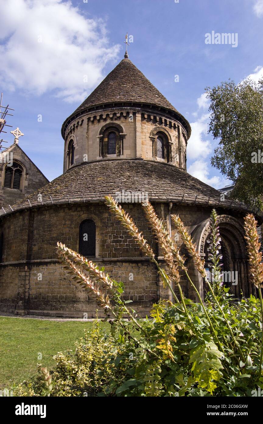 The Church of the Holy Sepulchre, dating from medieval times and known locally as the Round Church, Cambridge. Stock Photo