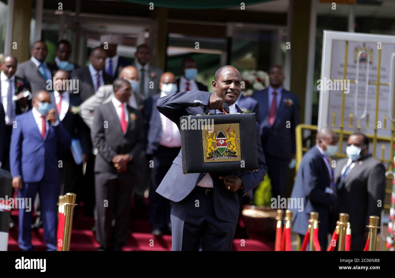 Kenya S National Treasury And Planning Cabinet Secretary Ukur Yatani With The Budget Briefcase Before Leaving To Parliament For Budget Reading 2020 2021 The Budget Worth Kenya Shillings 3 2 Trillion Seeks To Jump Start An