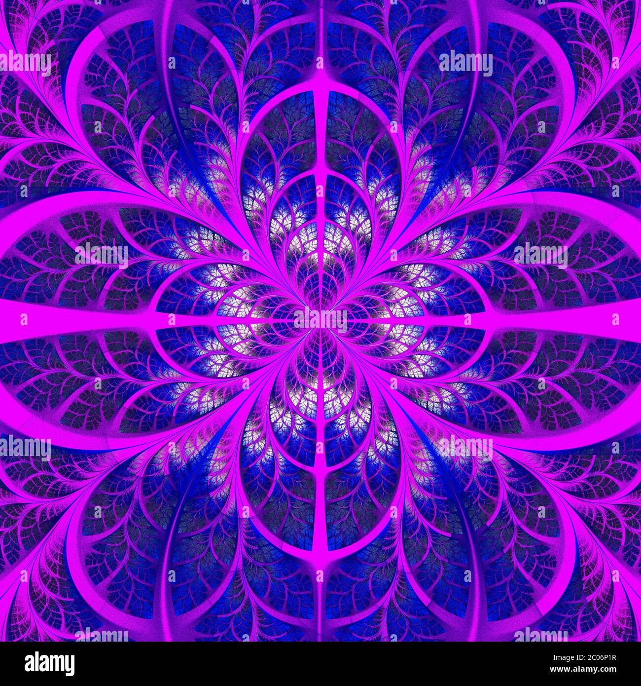 Symmetrical pattern of the leaves in blue and claret. Collection - tree ...