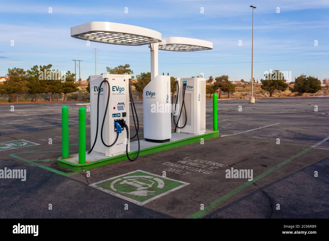 Victorville, California March 11, 2019 An EVgo charging station at