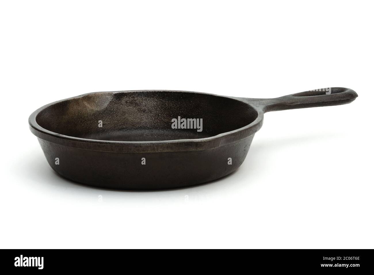 Cast Iron skillet with white background Stock Photo