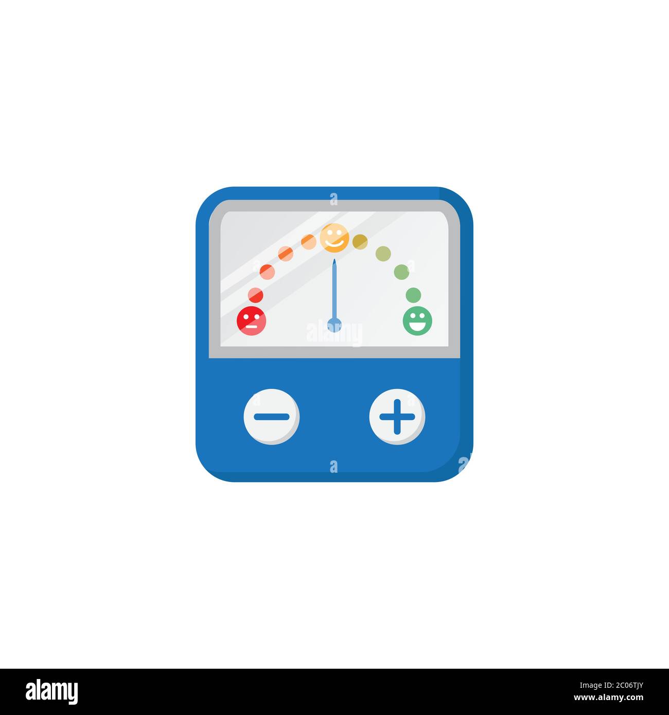 Mood controller device vector illustration isolated on white background. Mood Booster, Changer, Modifier. Blue device. Stock Vector