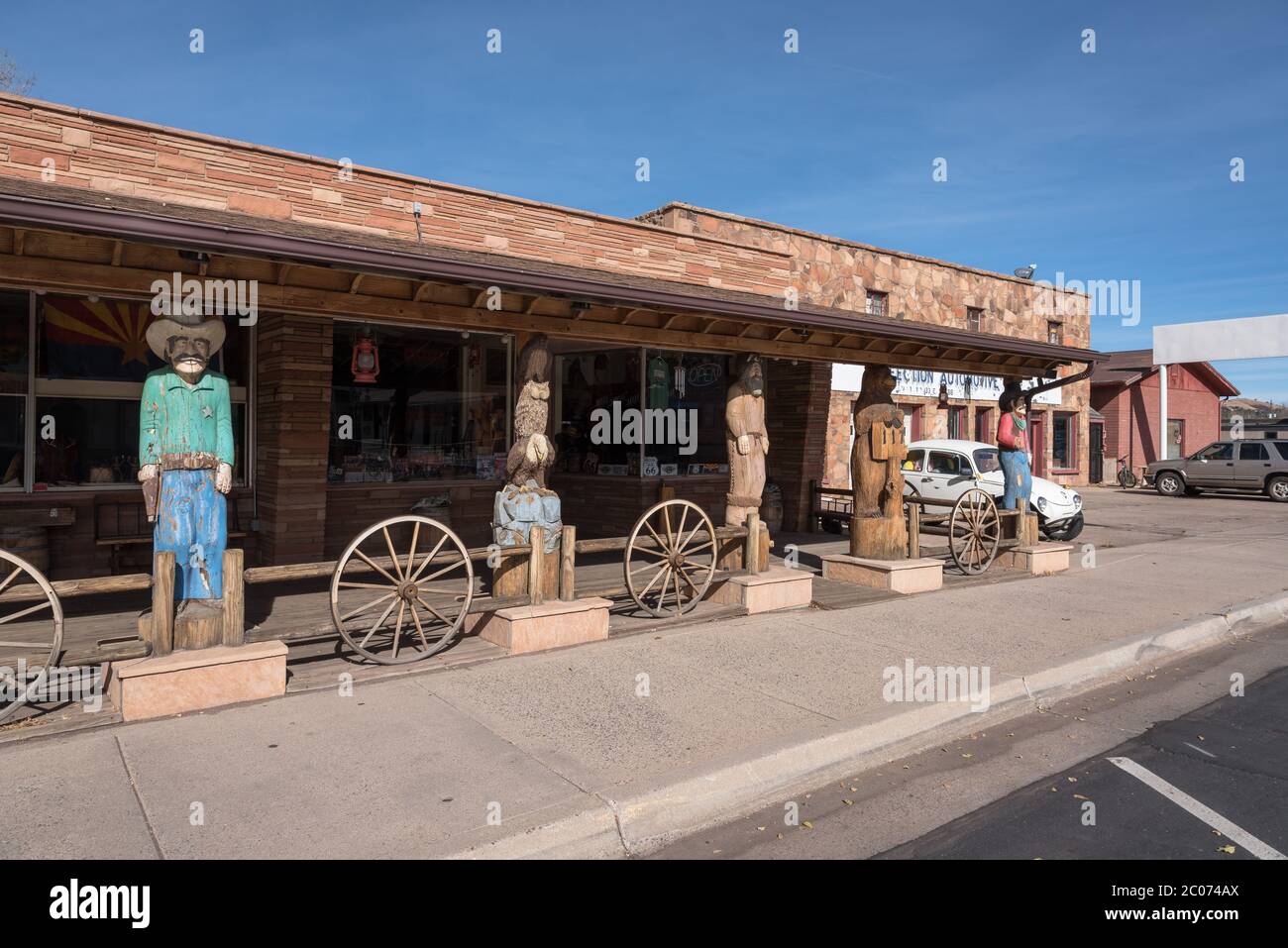 The facade of the Native America Shop in Williams, Arizona Stock Photo