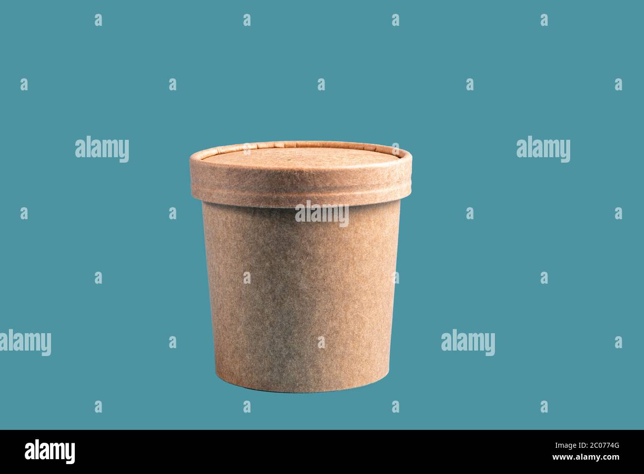 Empty paper disposable cup fo takeaway food container isolated on white ...