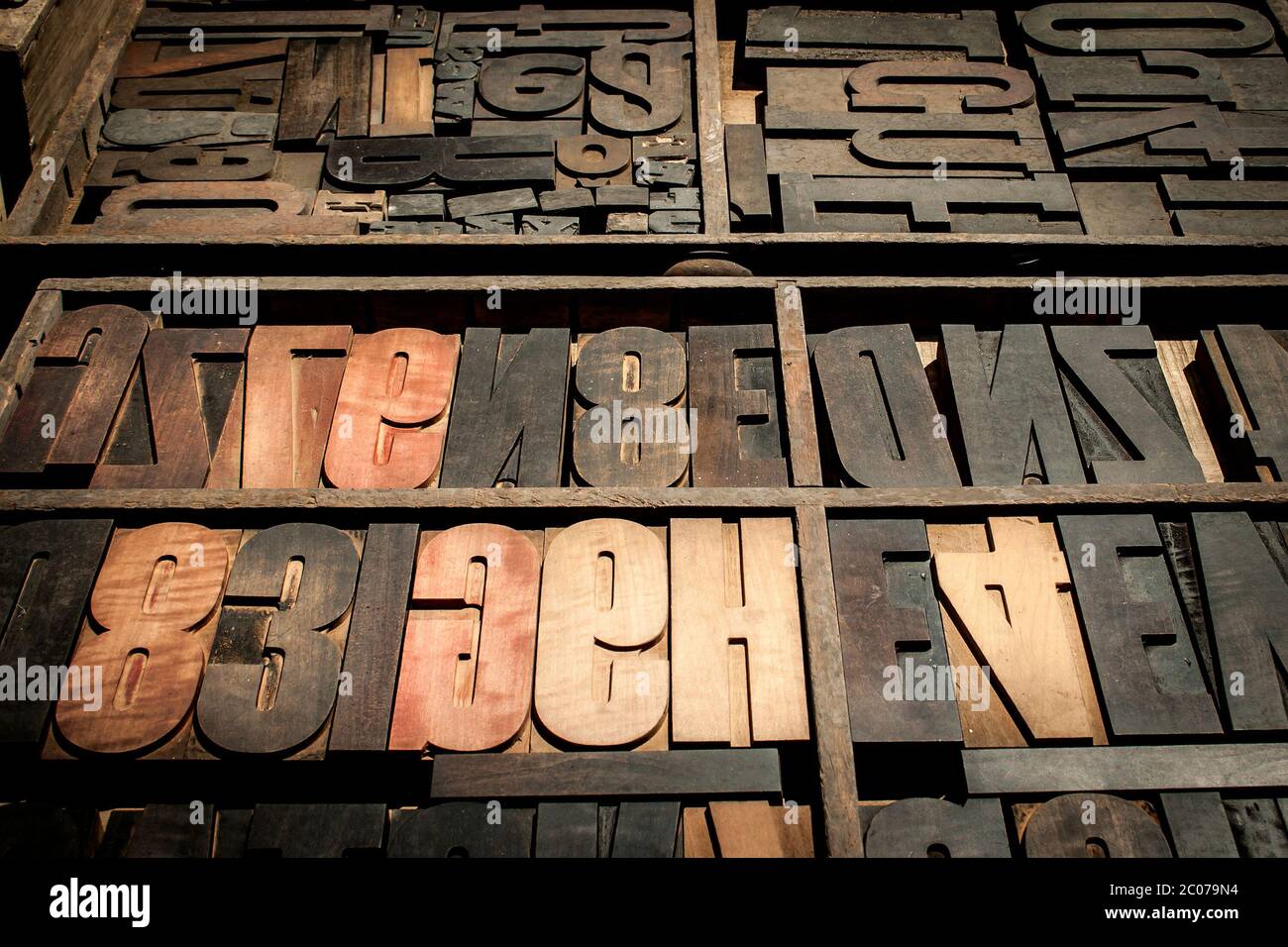 Detail of old wood types Stock Photo Alamy