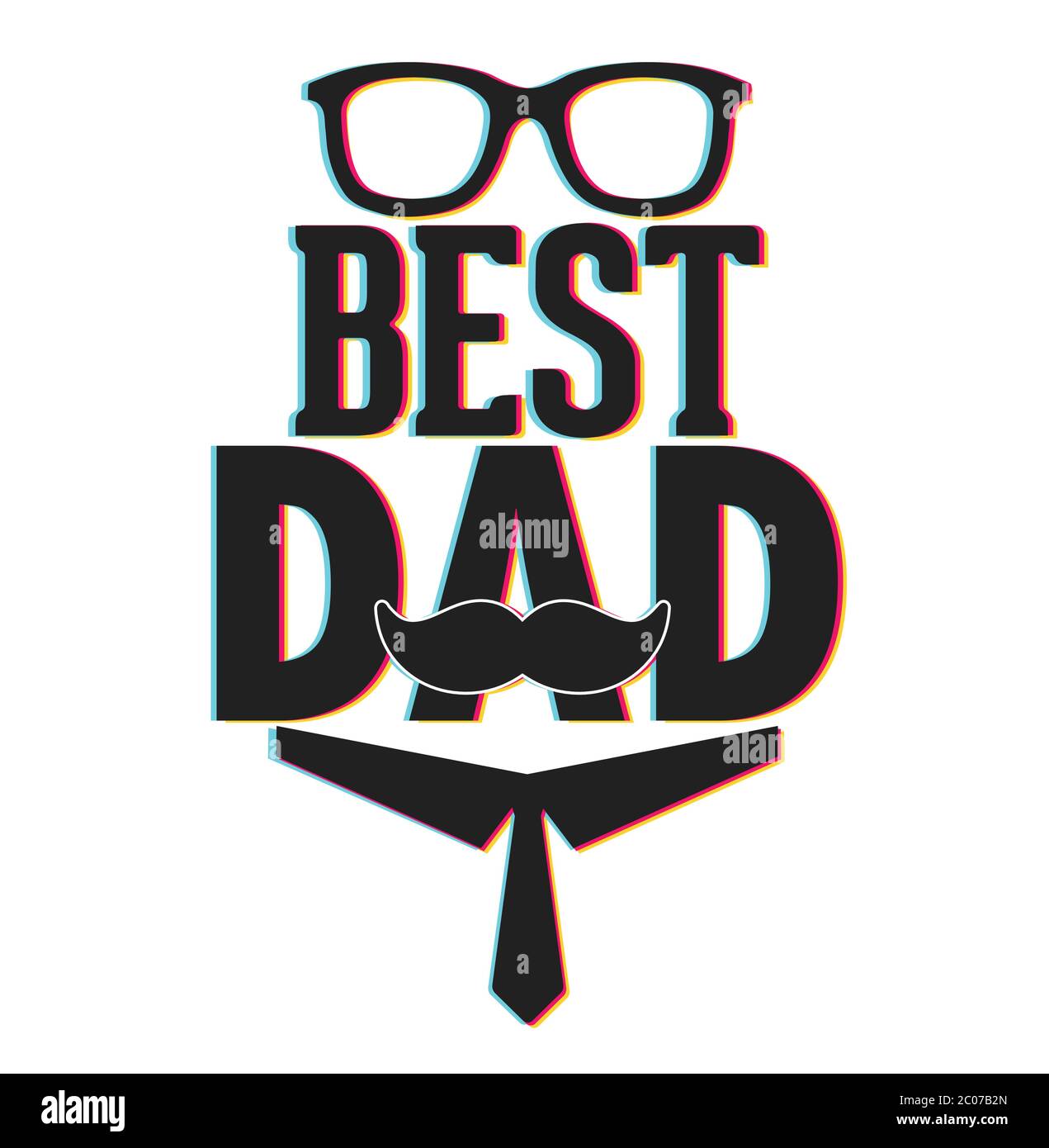 Best dad typography background.Happy father's day background Vector illustration.Happy Father Day Card,design for greeting card, poster, banner, print. Stock Vector