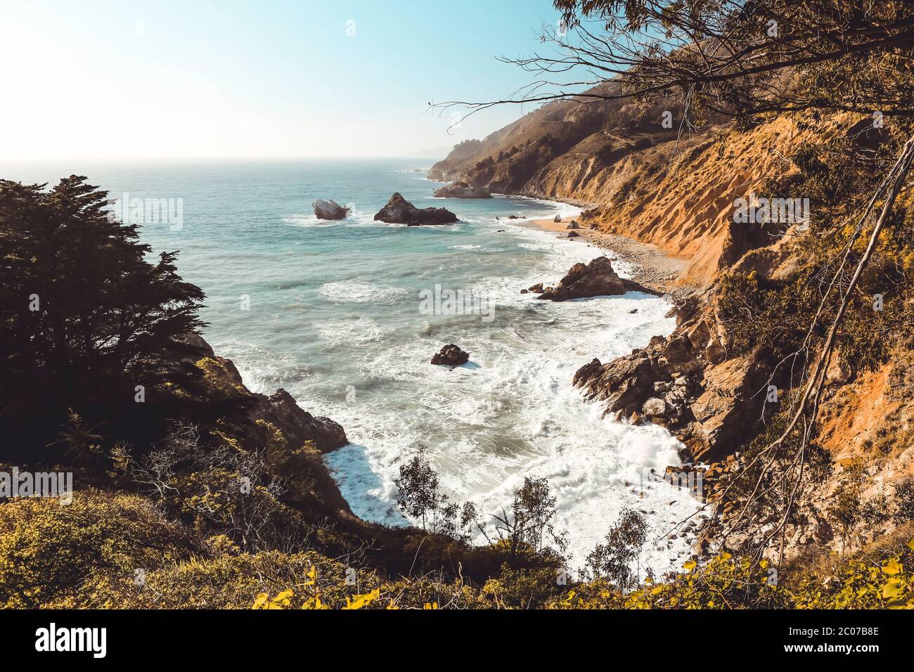Landscape image of Big Sur coastline short before sunset Stock Photo ...