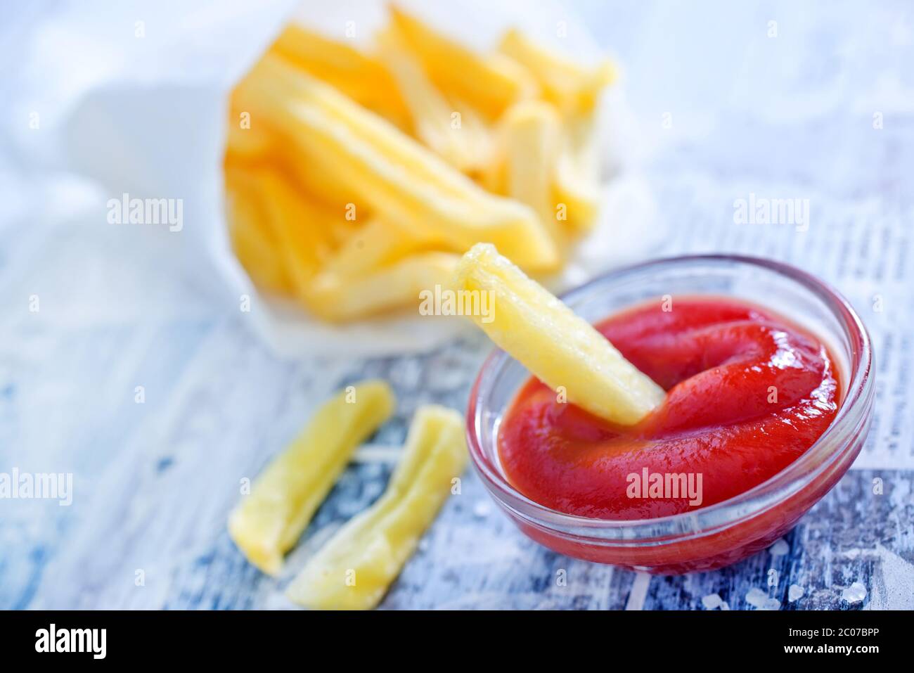potato with ketchup Stock Photo Alamy