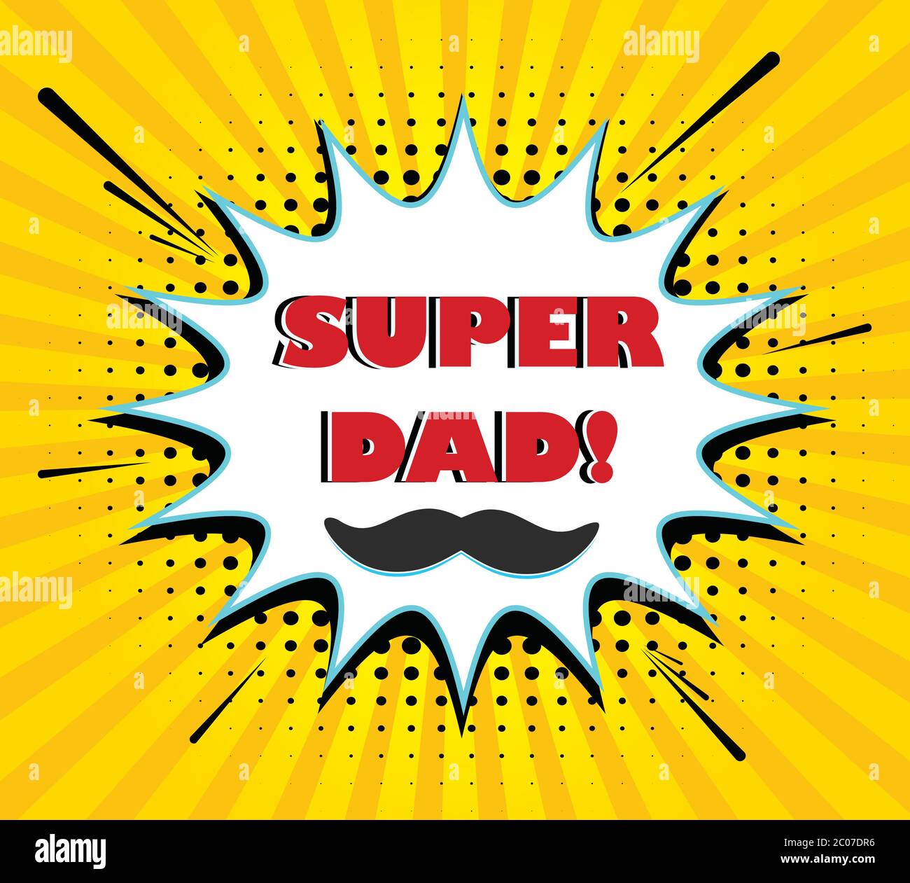 "Super Dad" Blue Glitter Banner - Best Dad Ever Happy Father's Day & Birthday Party Decorations