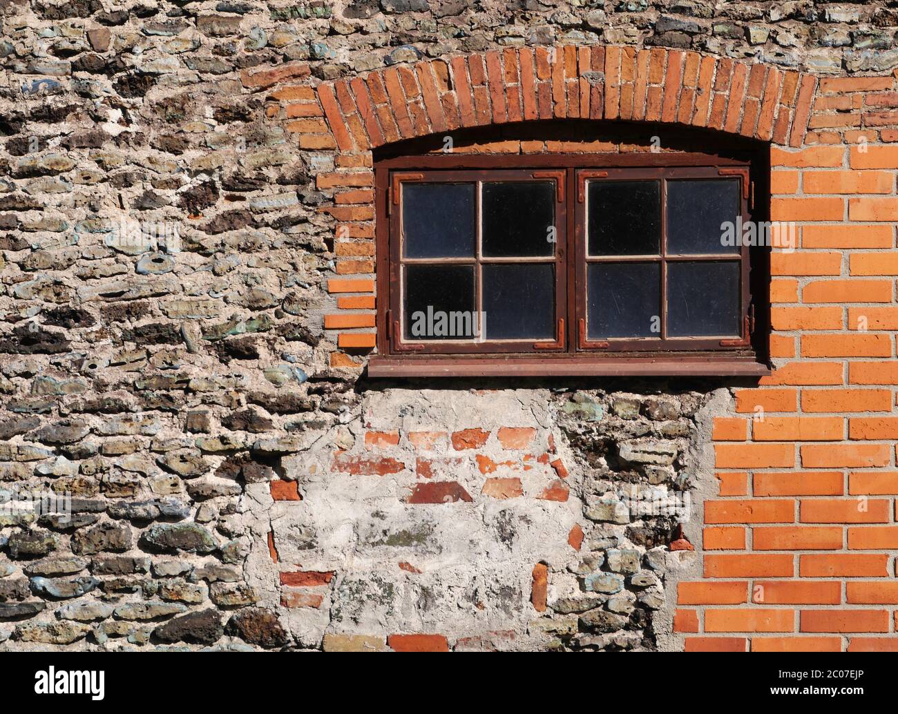 window of swedish house Stock Photo