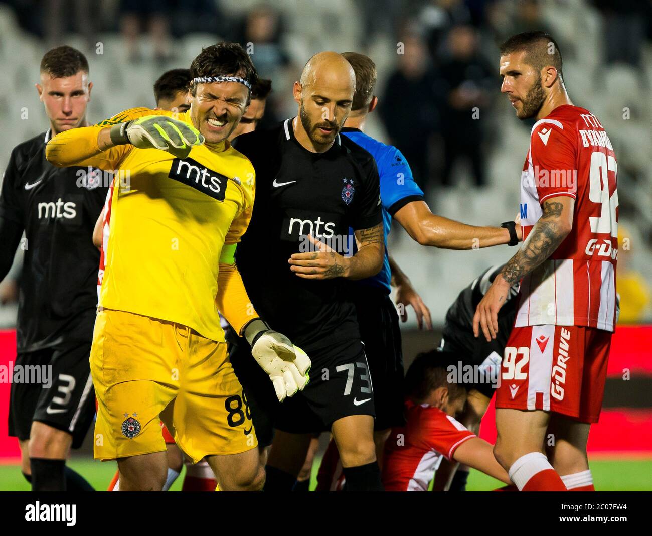 belgrade-serbia-10th-june-2020-goalkeeper-vladimir-stojkovic-of-partizan-reacts-after-the-foul-suffered-credit-nikola-krsticalamy-live-news-2C07FW4.jpg