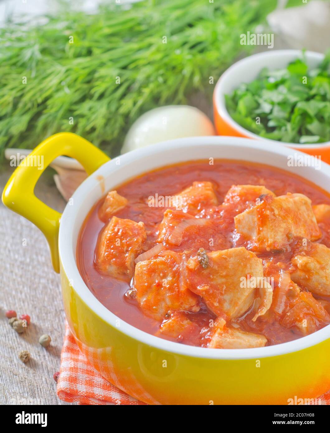 chicken with sauce Stock Photo - Alamy
