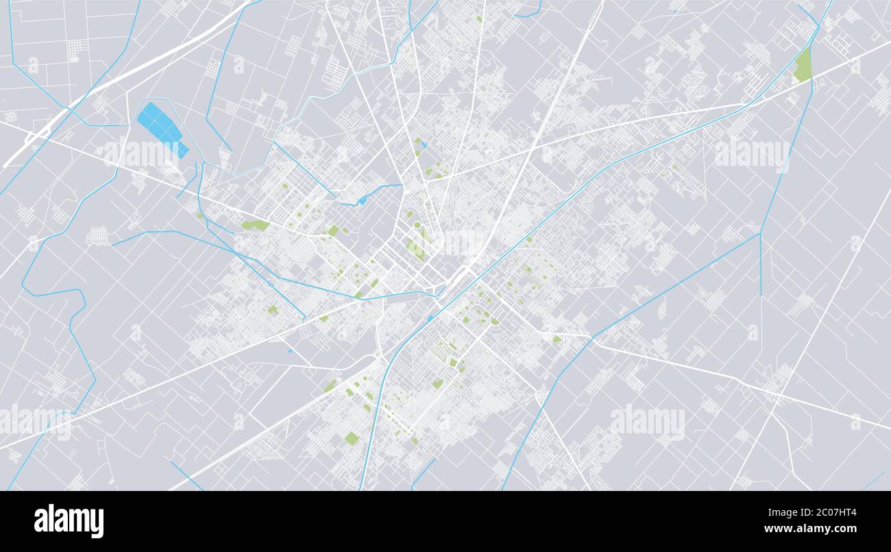 Urban vector city map of Faisalabad, Pakistan Stock Vector