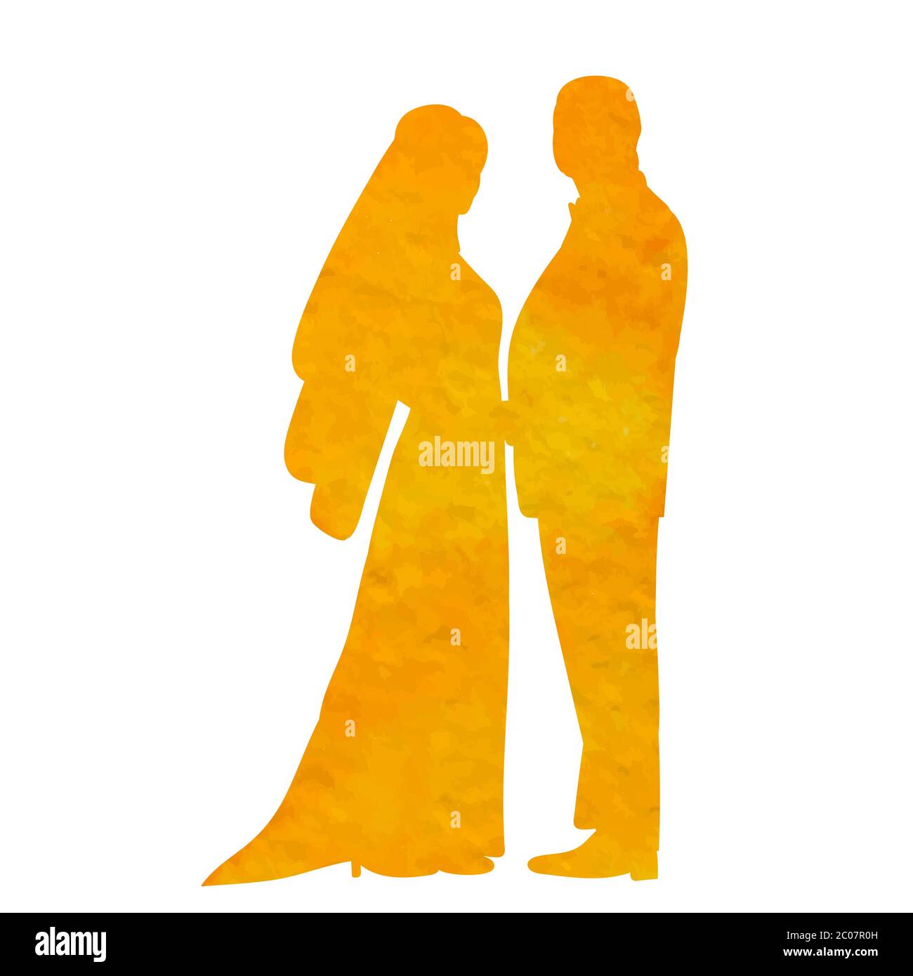 watercolor silhouette of a bride and groom Stock Vector Image & Art - Alamy
