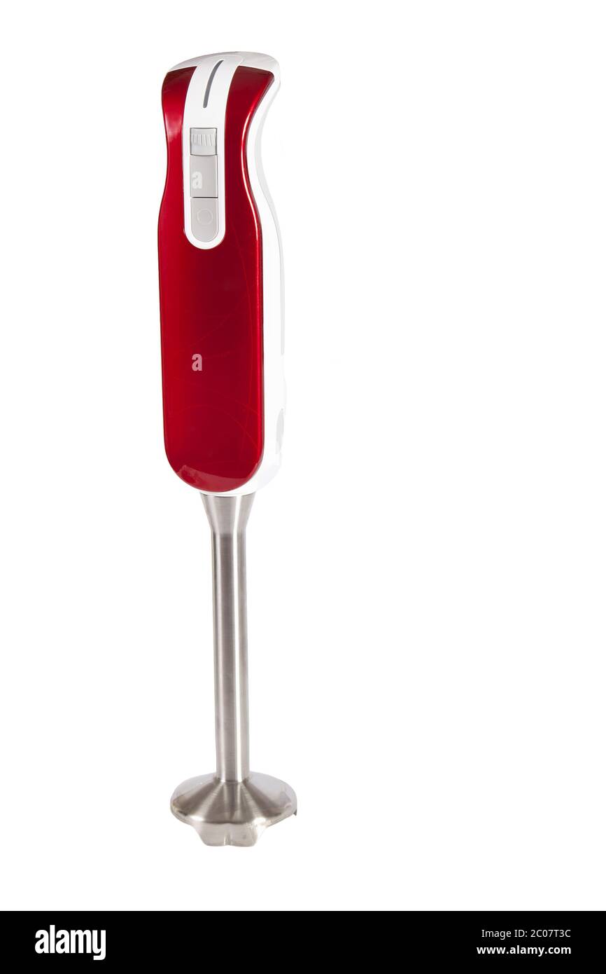 Small electric blender on white Stock Photo
