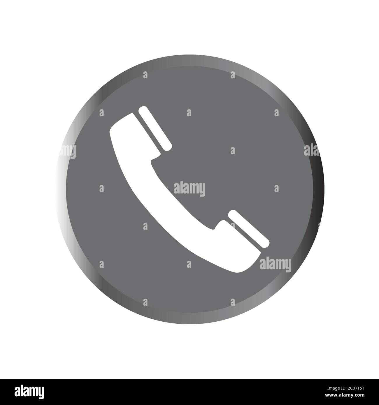 Phone icon - vector illustration with long shadow isolated on gray Stock Vector