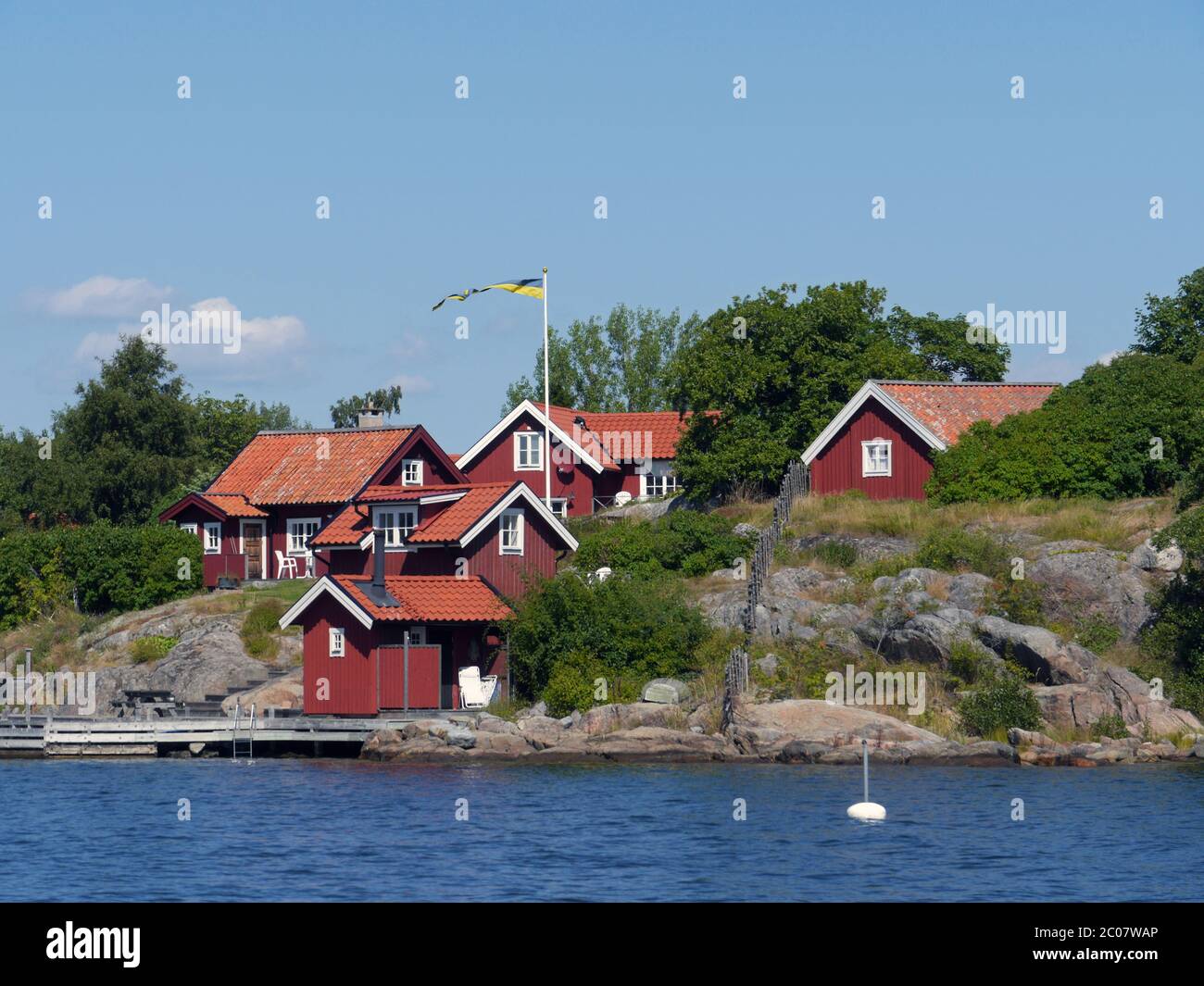 wooden houses in the stockholm archipelago Stock Photo Alamy