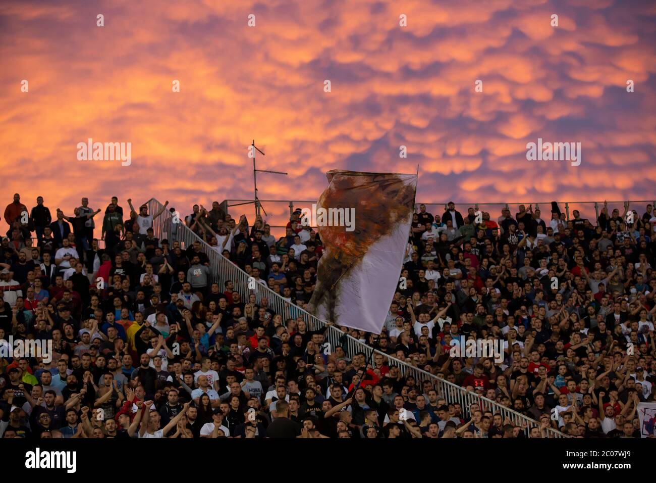 Belgrade, Serbia. 10th June, 2020. The fans of Red Star Belgrade support their team. Credit: Nikola Krstic/Alamy Live News Stock Photo