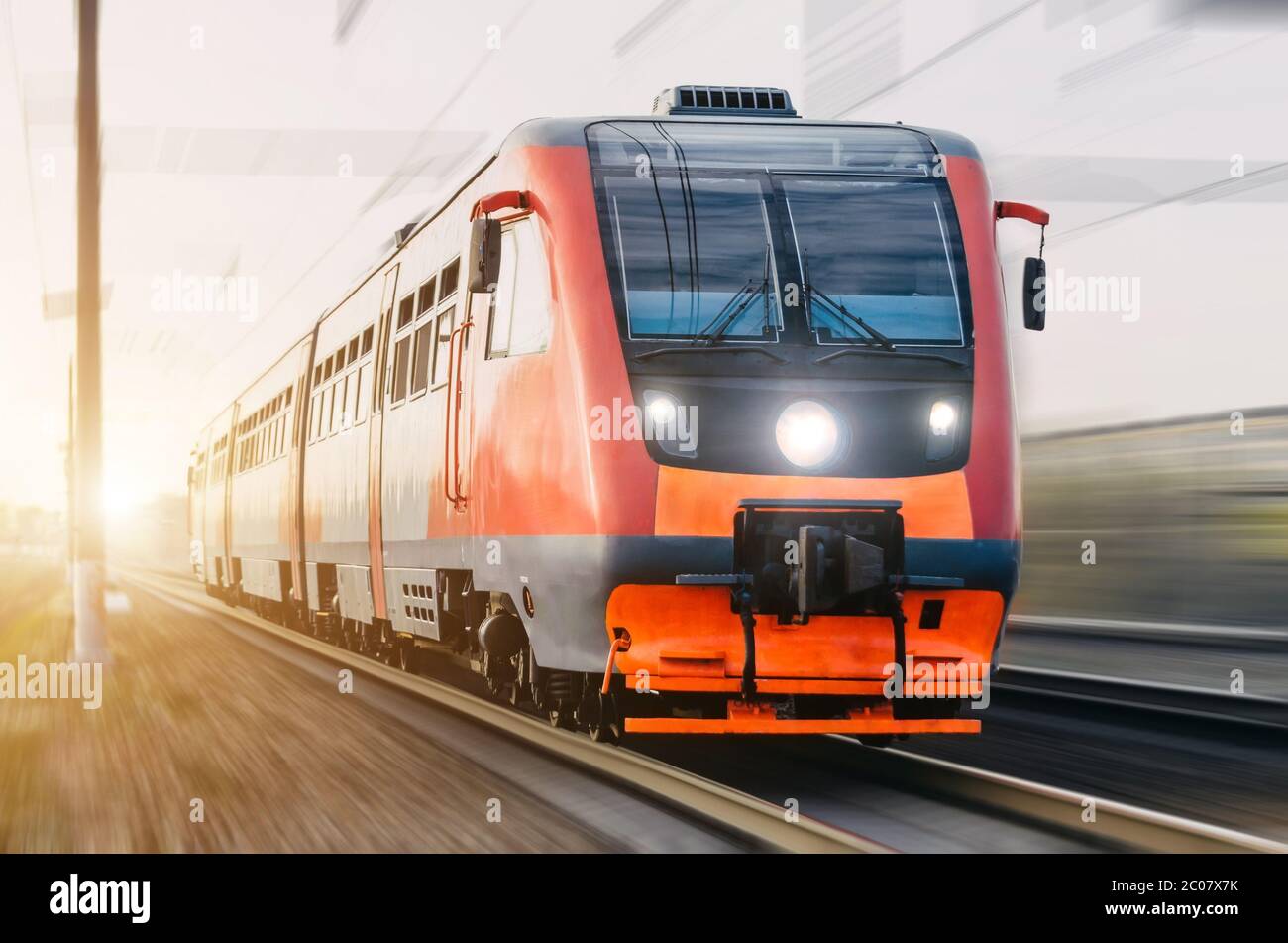 Red Train Fast Red passenger train hi-res stock photography and images - Alamy