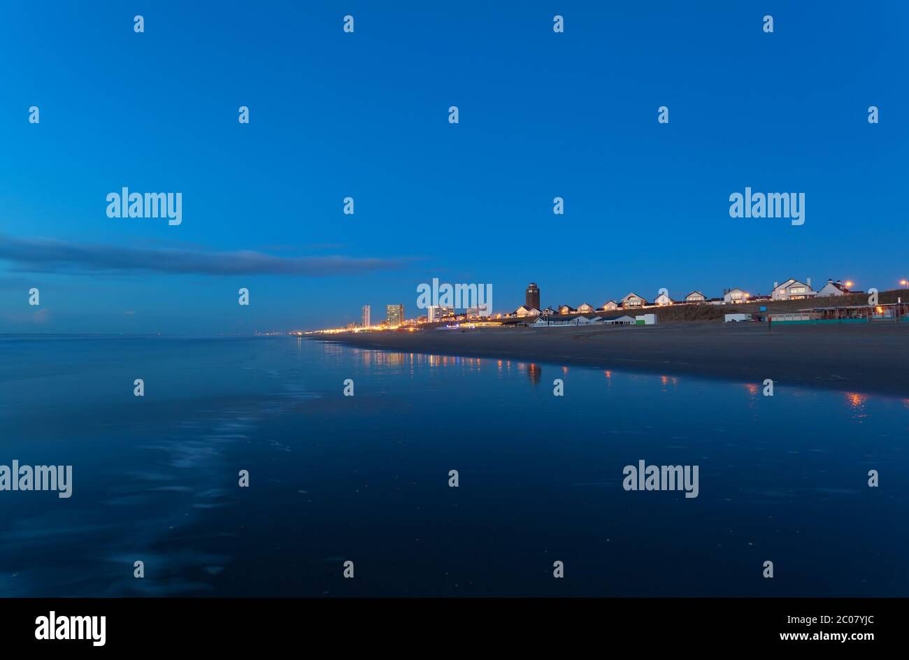 Zandvoort city by north sea coast bu night Stock Photo - Alamy