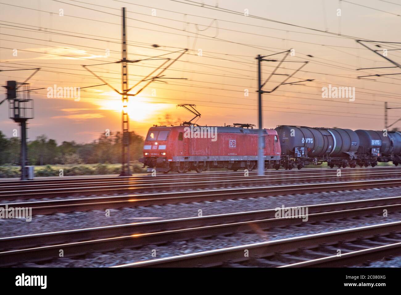 Schienengüterverkehr sichert die Versorgung in der Coronakrise. Köln, 16.04.2020 Stock Photo