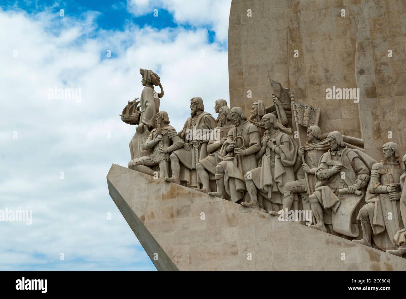 Monument of the Discoveries (Padrao dos Descobrimentos) in Belem, Lisbon, Portugal; celebrating the achievements of explorers Stock Photo