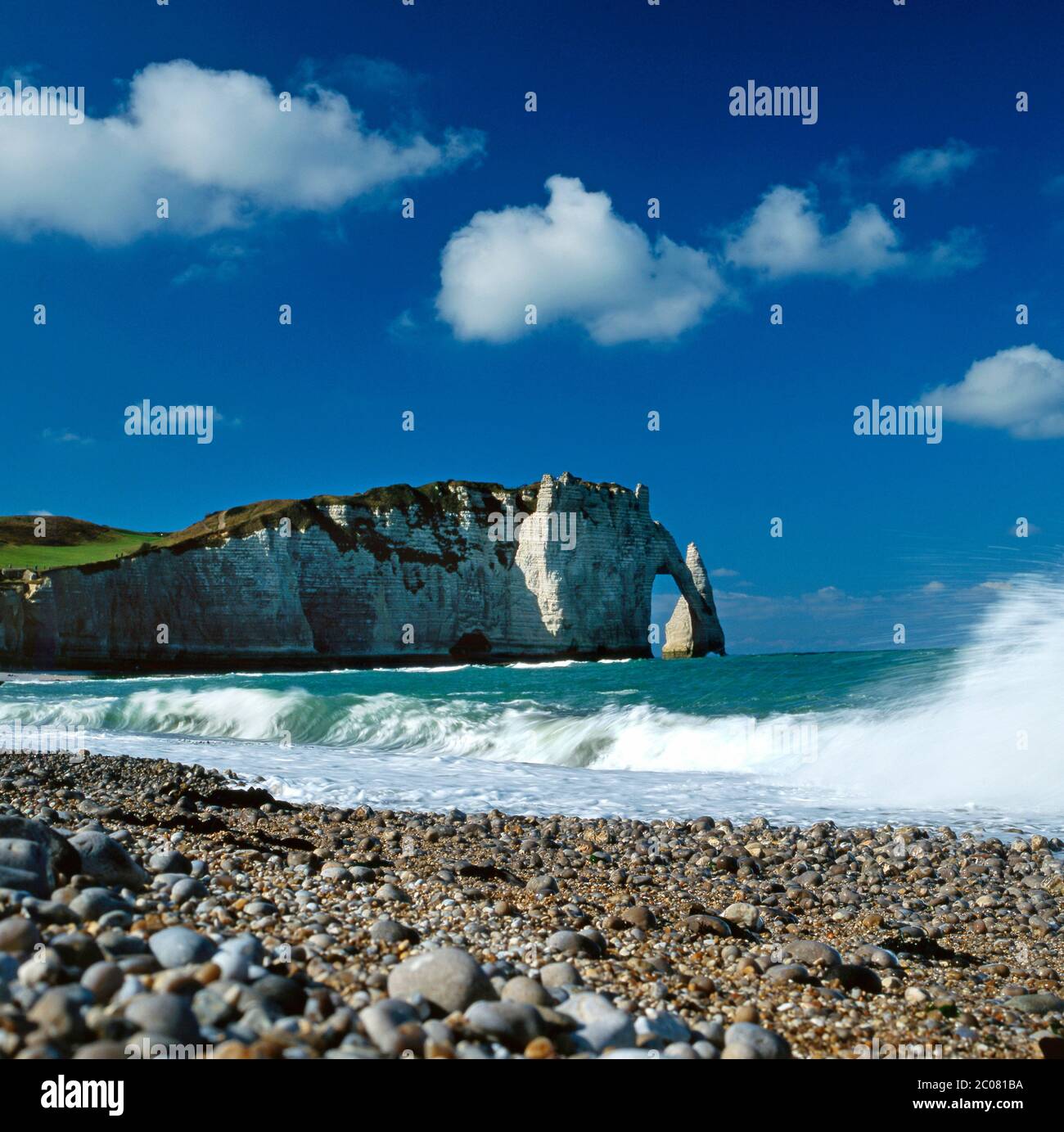 Cliffs of Etretat, Seine-Maritime, Normandy, France Stock Photo
