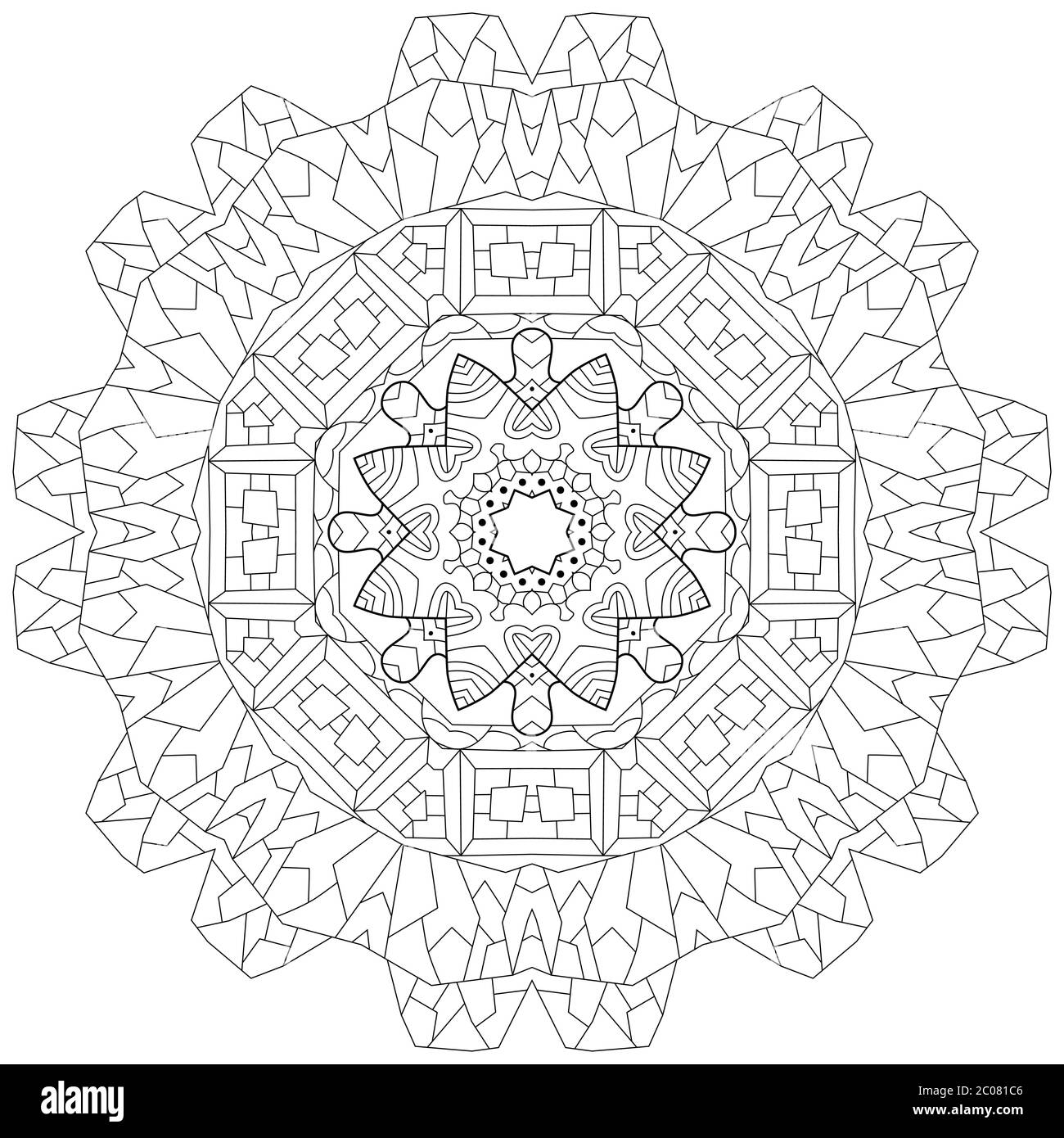 Hand drawn zentangle mandala for coloring page Stock Vector Image & Art ...