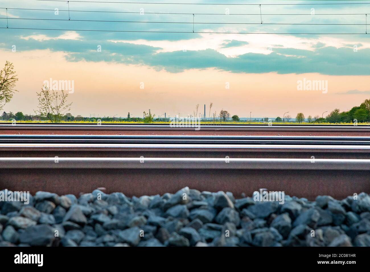 Symbolfoto, Symbolbild Eisenbahnschiene. Köln; 16.04.2020 Stock Photo