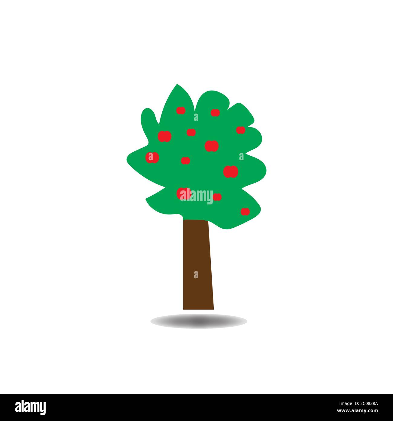 tree with fruit natural forest environment concept Stock Vector
