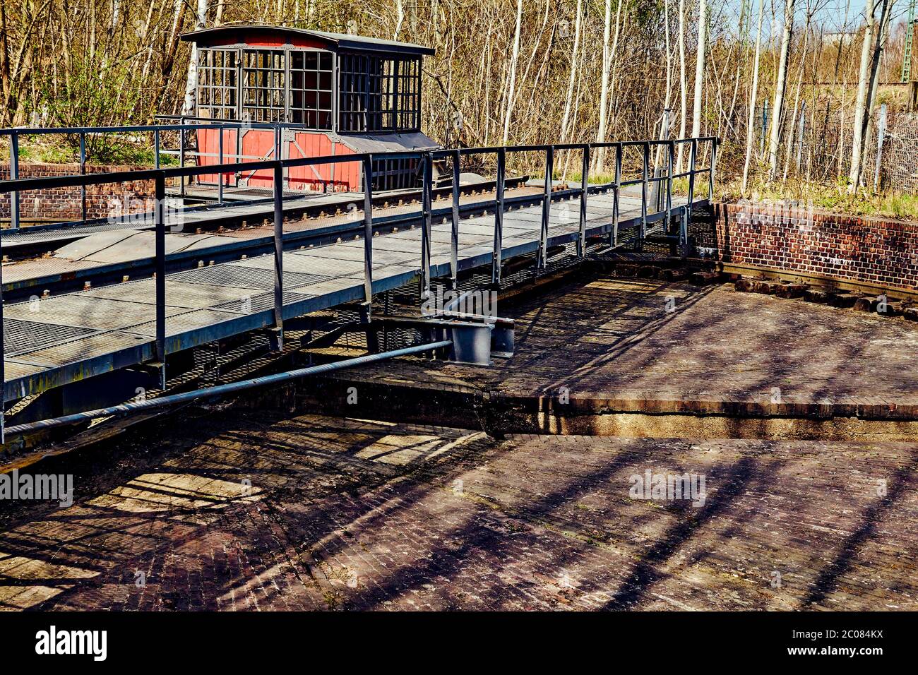 Abandoned railway turntable of a former freight station from the late